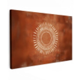 Abstract - Lijnen - Zonnestralen - Roodbruin Tuinposter op houten frame 2 cm dik klein -3d