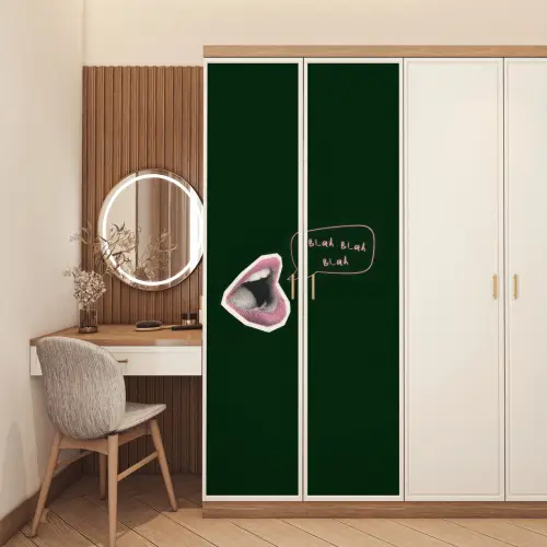 Illustratie - Mond - Donkergroen - Tekstwolkje deurposter klein -sfeer3