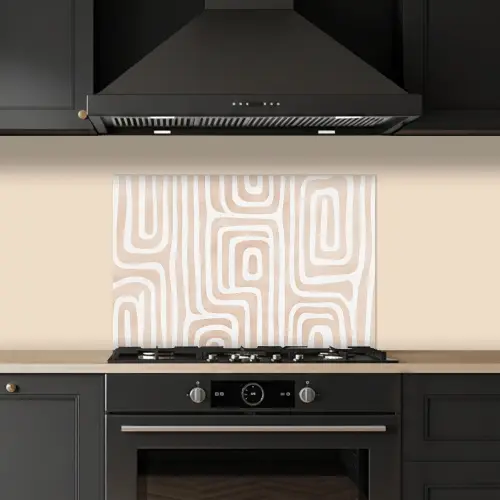 Decoratief - Labyrint - Beige keuken achterwand spatscherm klein -sfeer1