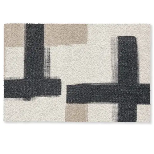 Zwart - Abstract - Japandi Deurmat klein -zkaufland3d