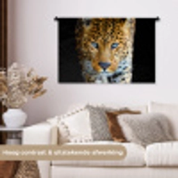 Luipaard - Dieren - Portret - Wilde dieren - Zwart Wandkleed katoen middel -sfeer1