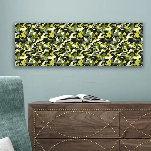 Groen - Geel - Camouflage - Patroon canvas 2cm klein 828 -sfeer4