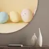 Eieren -  Konijn - Pasteltinten Akoestische PET Vilt - Rond klein -sfeer5_closeup