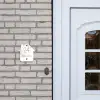 Wit met bloementakjes - Klassiek Naambord Huisje klein -sfeer1