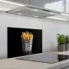 Friet - Porselein - Delfts blauw - Eten keuken achterwand spatscherm klein -3d_schuin