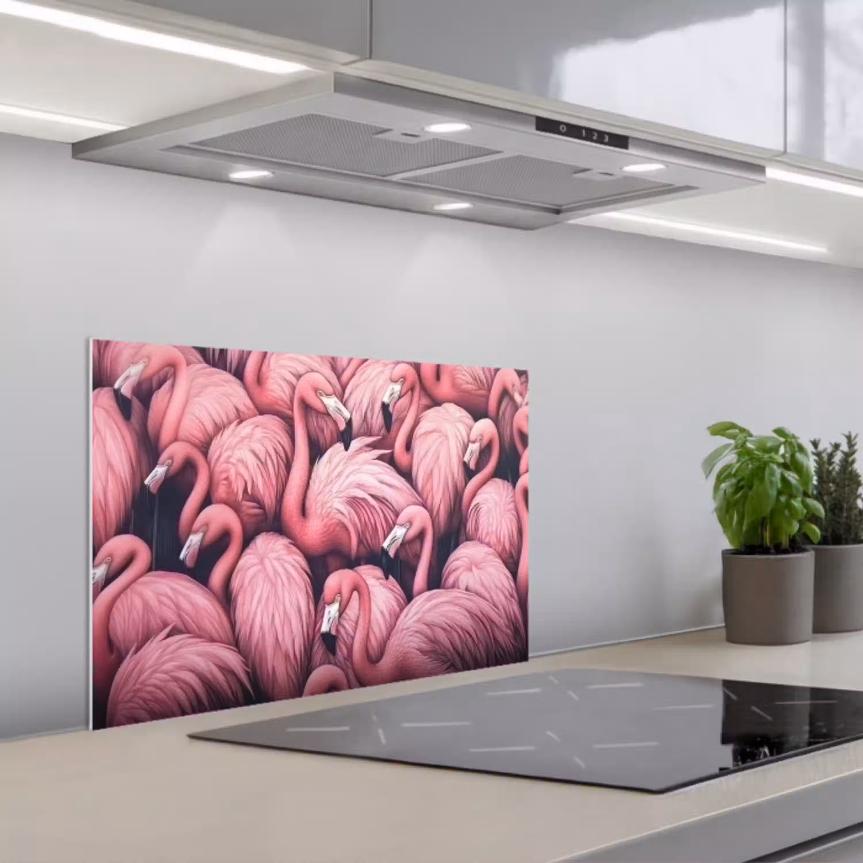 Flamingo - Roze - Dieren keuken achterwand spatscherm klein -3d_schuin