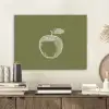 Lijntekening - Appel - Olijfgroen - Blaadje PET vilt klein -sfeer1