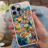 Dorp - Heuvels - Landschap - Bomen Hoesje iPhone 16 Pro Max met koord klein -sfeer3