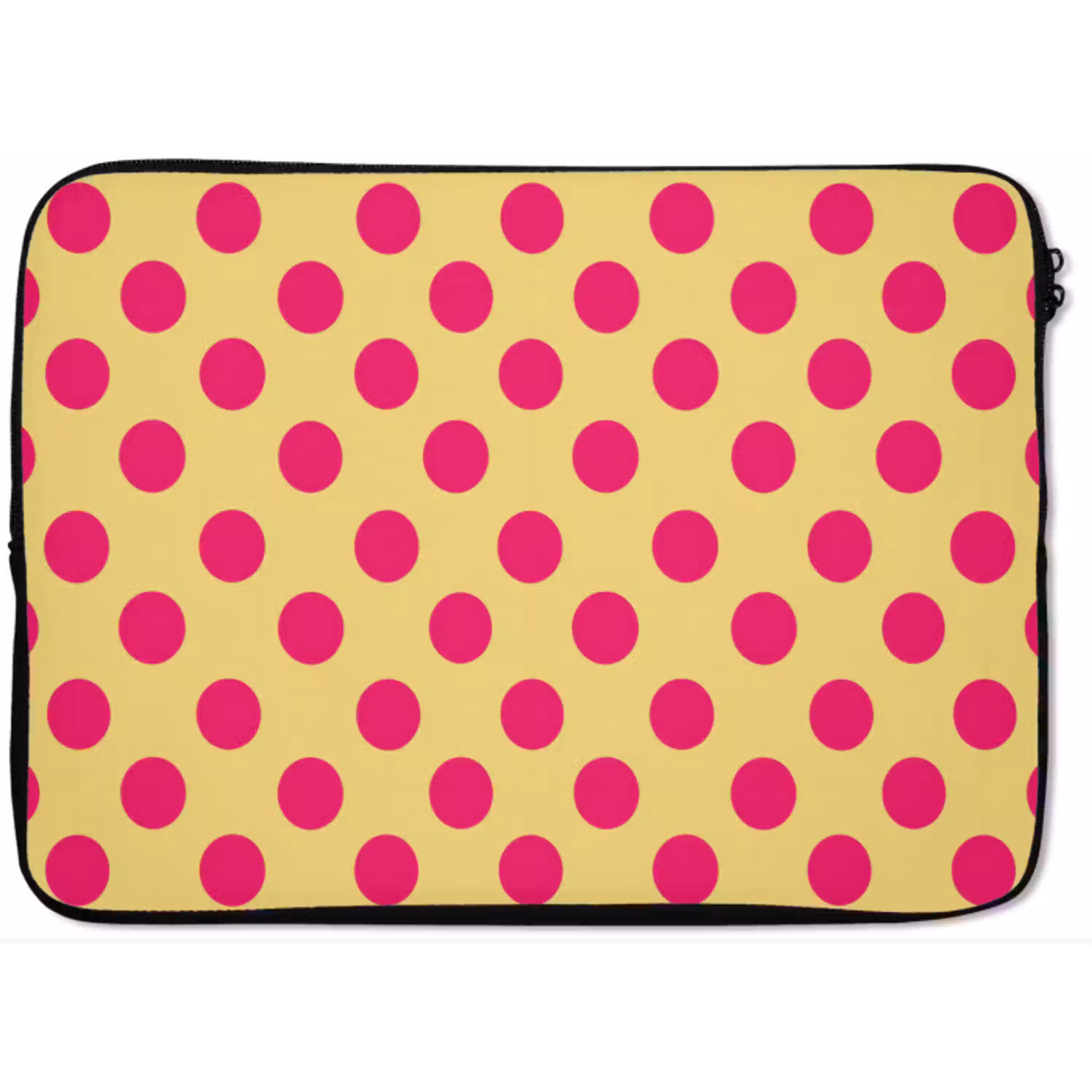 Roze - Stippen - Geel laptophoes neopreen klein 279 -zkaufland3dotto