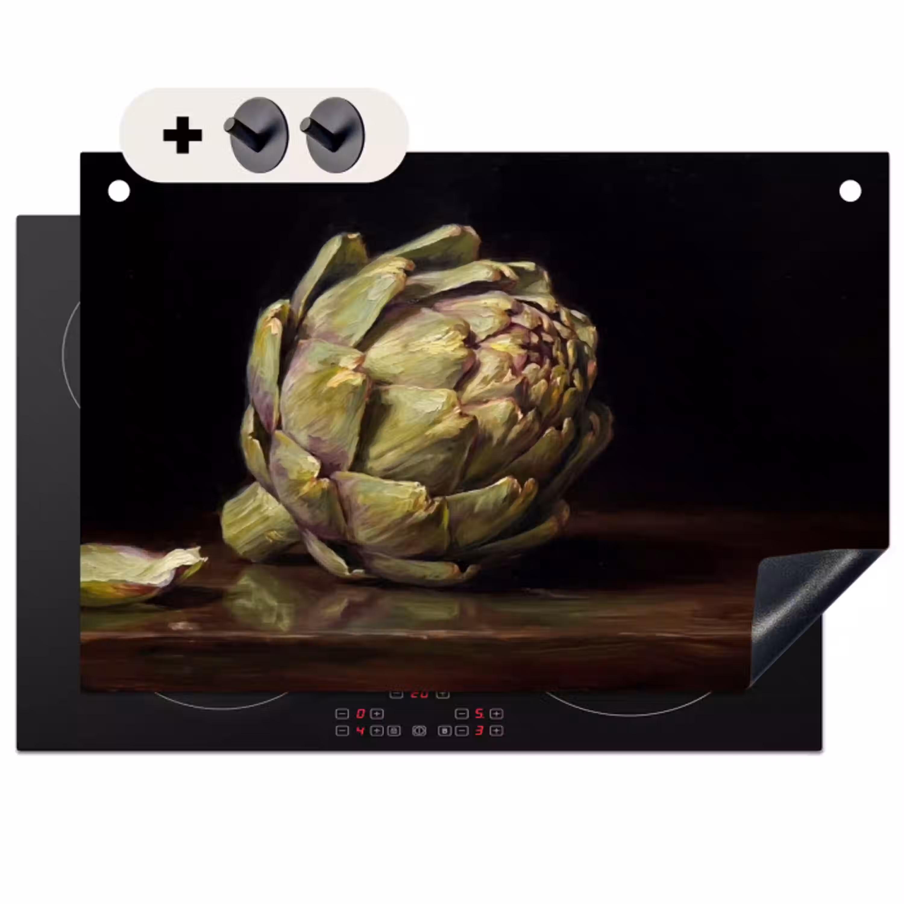 Artichok - Eten - Klassiek Inductie beschemer met haakjes klein -3d