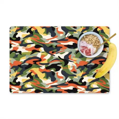 Kleurrijke - Camouflage - Organische - Vormen Placemat vinyl groot 368 -zzzproduct_Kitchenyeah-website