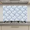 Bladeren  - Blauw - Patroon keuken achterwand spatscherm klein 900 -3d_website