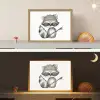 Wasbeer - Dier - Bosdieren Light Box met batterij (Wandlamp kind) middel -sfeer3_kind