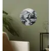 Hut - Grijs - Bergen - Mistig Wandcirkel behangsticker klein -sfeer2