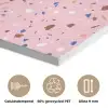 Terrazzo -  Patroon - Kleurrijk - Roze PET vilt klein 837 -closeup_NL
