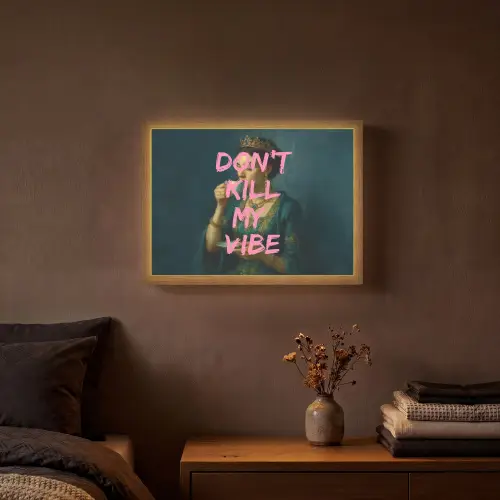 Vrouw - Portret - Kroon Light Box met batterij (Wandlamp) middel -sfeer4