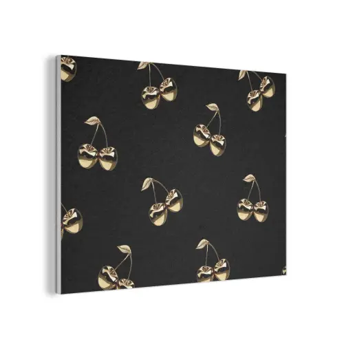 Patroon - Kersen - Goud - Chrome PET vilt klein -3d