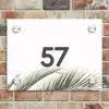 Wit met palmblad - Traditioneel Naambord Rechthoek middel -sfeer3