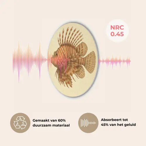 Strepen - Vis - Rond - Stekels Akoestische PET Vilt - Rond klein -USP_NL