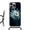 Zeewezen - Wit - Golven - Water Hoesje iPhone 16 Pro Max met koord klein -3d