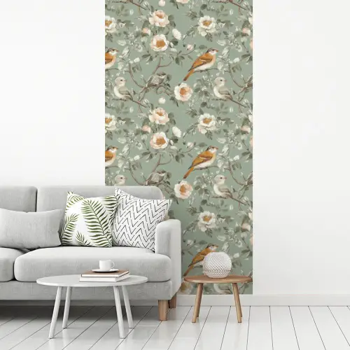 Roze - Vogels - Kleurrijk fotobehang vinyl groot 64 -woonkamer
