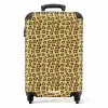 Luipaardprint op goudgele achtergrond NBS - Handbagage koffer - Kinderen Unisex middel -productfoto_recht