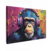 Graffiti - Chimpanzee - Street art - Koptelefoon - Aap canvas 2cm klein -z3d