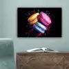 Macarons - Dessert - Graffiti - Kleurrijk - Roze - Blauw - Geel canvas 2cm klein -sfeer4