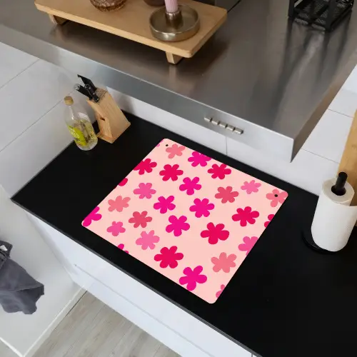 Bloemen - Patroon - Roze Inductie beschemer met haakjes middel -sfeer1