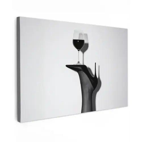 Hak - Wijn - Minimalistisch - Zwart Tuinposter op houten frame 2 cm dik klein -3d