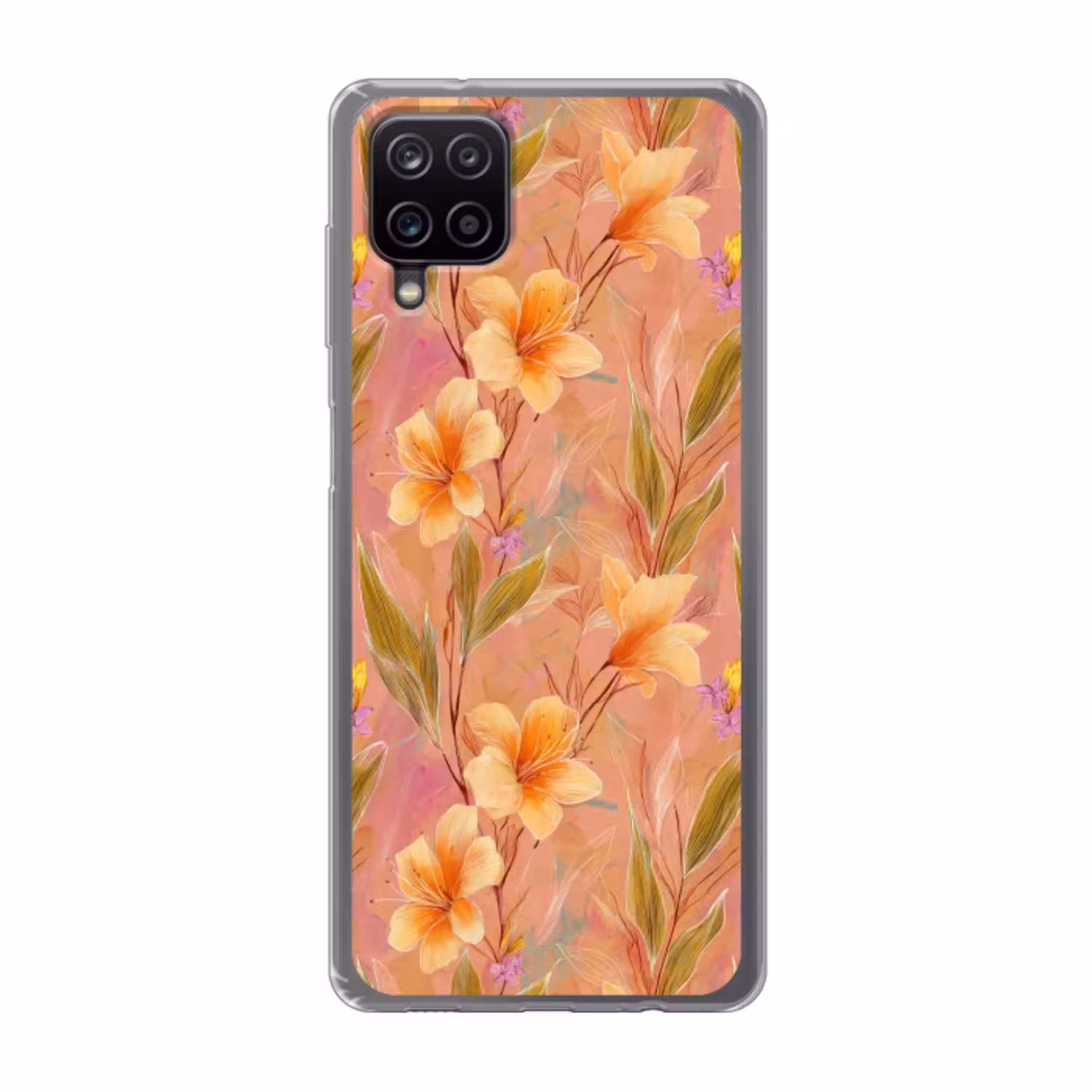 Botanisch - Bloemen - Kleurrijk Telefoonhoesje Samsung Galaxy A12 klein 372 -3d