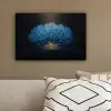Boom - Blauw - Bladeren - Penseelstreken canvas 2cm klein -sfeer3