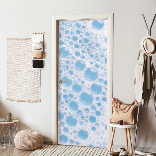 Schuim - Bubbels - Blauw deurposter klein -sfeer6