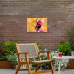 Vogel - Vrouw - Abstract - Bloem Tuinposter op houten frame 2 cm dik klein -sfeer3