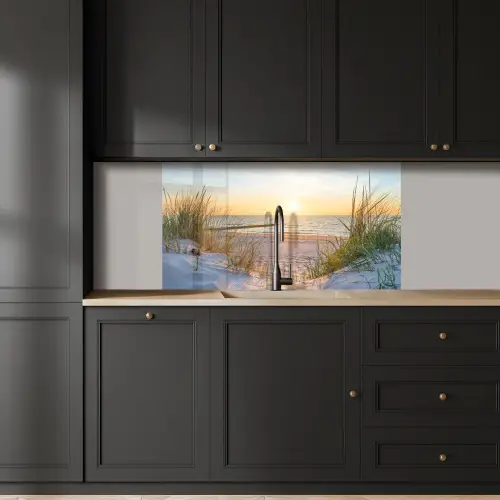 Strand - Zon - Duin - Gras - Zand - Horizon keuken achterwand 2 middel -sfeer1
