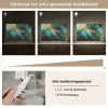 Marmer - Goud - Blauw groen - Abstract - Turquoise Light Box met kabel (Tafellamp) klein -USP_dimbaarNL