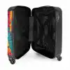 Kleurrijke vos met jas in graffiti stijl NBS - Handbagage koffer - Kinderen Unisex middel -binnenkant