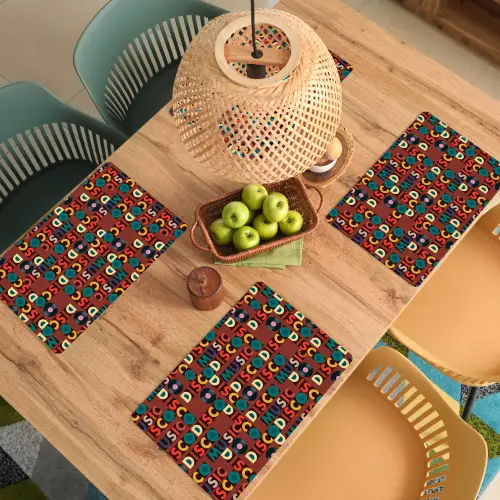 Bruin - Retro - Disco - Patroon Placemat vinyl groot 368 -zzsfeer5_Kitchenyeah-website