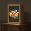 Fruit - Graffiti - Kleurrijk - Sinaasappel - Aardbei - Abstract Light Box met kabel (Tafellamp) klein -z3d_website