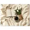 Boek - Illustratie - Tulpen - Koffie tuinposter los doek klein -3d