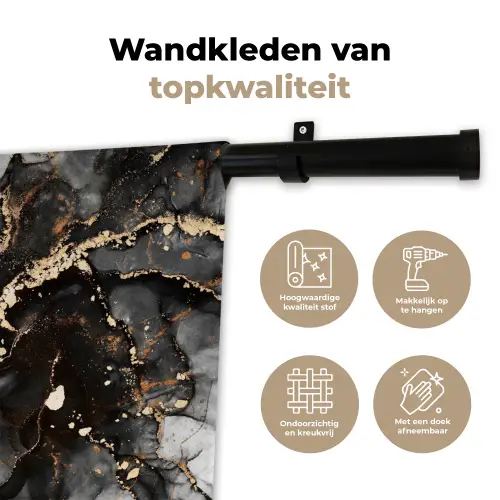 Marmer - Goud - Glitter - Luxe Wandkleed katoen klein -sfeer2