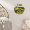 Toscane - Landschap - Wijngaarden Wandcirkel behangsticker klein -sfeer4