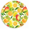 Kiwi - Sinasappel - Mango - Perzik Wandcirkel plexiglas klein 852 -3d