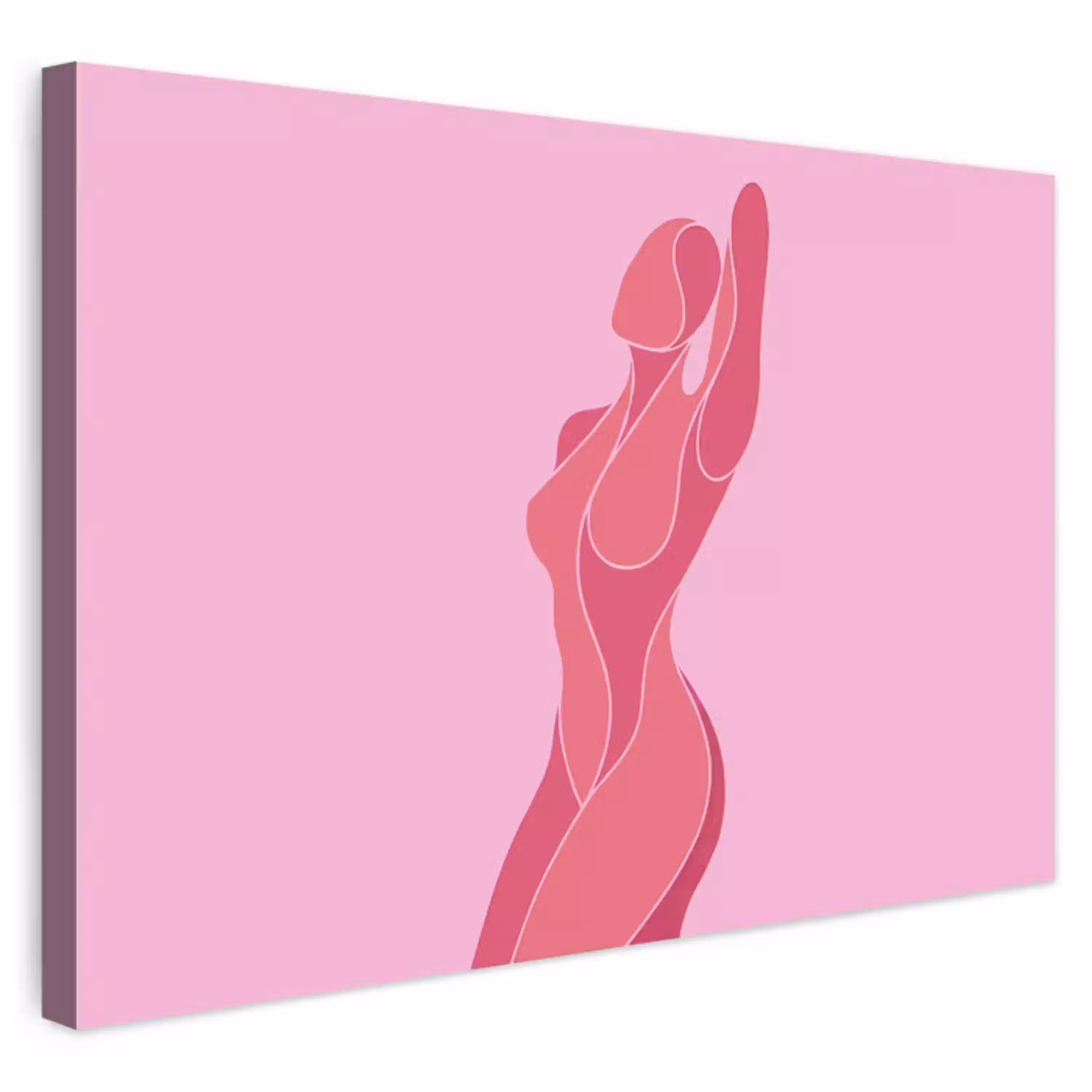 Vrouw - Lichaam - Abstract - Roze Tuinposter op houten frame 2 cm dik klein -3d