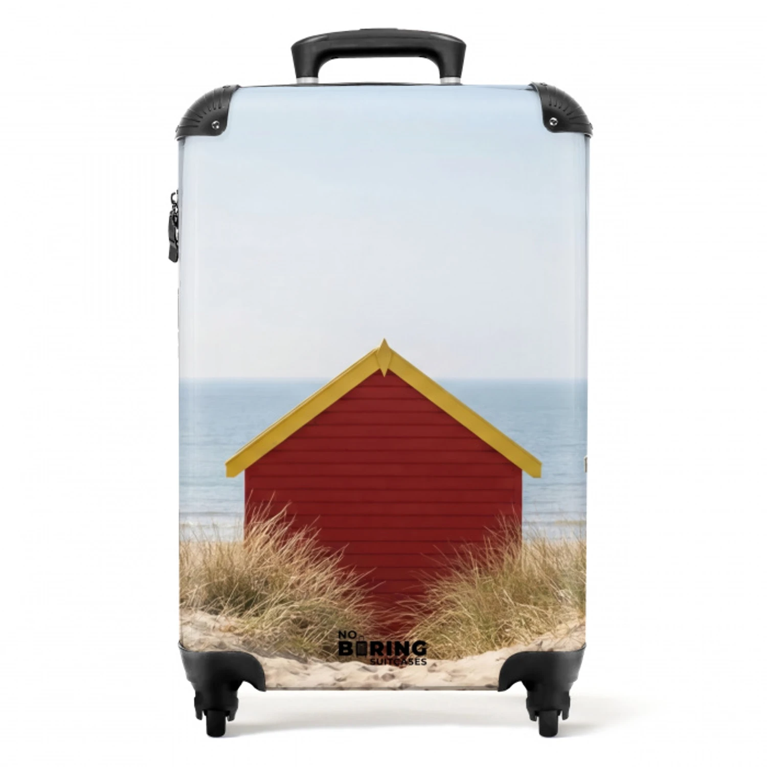 Strand - Huisjes - Kleurrijk - Duinen NBS - Handbagage koffer - Volwassenen Unisex middel -productfoto_recht