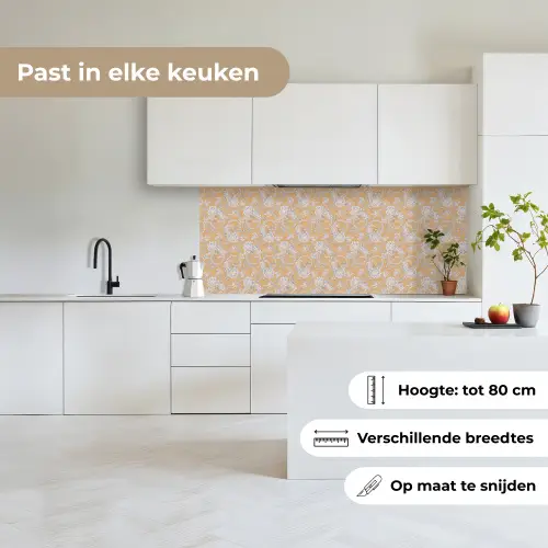 Paisleymotief - Wit - Bloemen - Geel keuken achterwand 2 middel 871 -sfeer4_NL