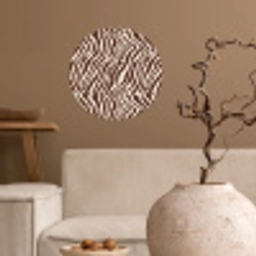 Zebra - Patroon - Zwart - Wit Wandcirkel behangsticker klein 186 -sfeer1