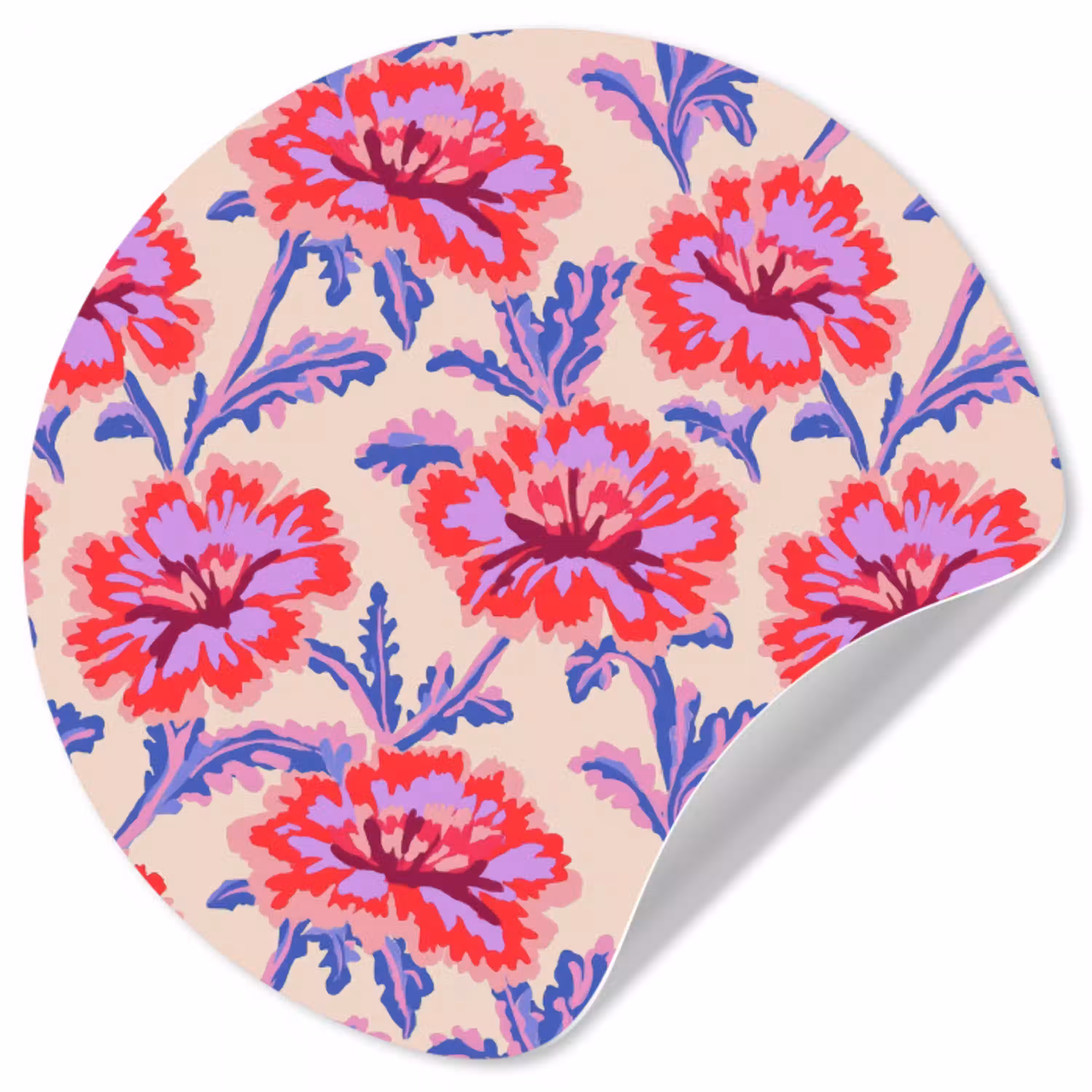 Bloemen - Patroon - Meerkleurig Wandcirkel behangsticker klein 186 -3d