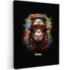 Chimpansee met koptelefoon en graffiti-spray canvas 2cm klein -z3d