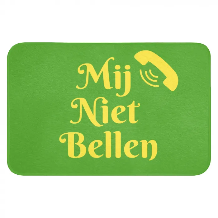 Mij niet bellen - Telefoon - Groen Badmat klein -3d